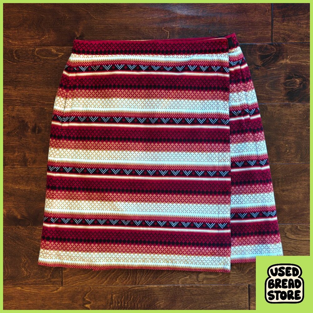 Fleece Knee-length Wrap Skirt | Red | Uniqlo | L | Winter, Warm, Outdoor | Snap
